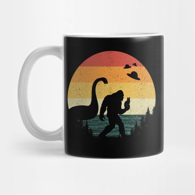 Bigfoot Loch Ness Monster Cat Lover by Tesszero